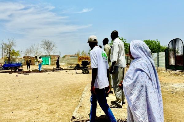 Fatima the school principal and Bahr the project lead following up the work in the school